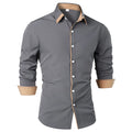 Men's Two-Tone Slim Fit Button-Down Shirt